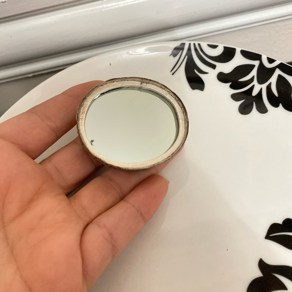 Vintage Solid Silver Carved Gemstone Box - image 3